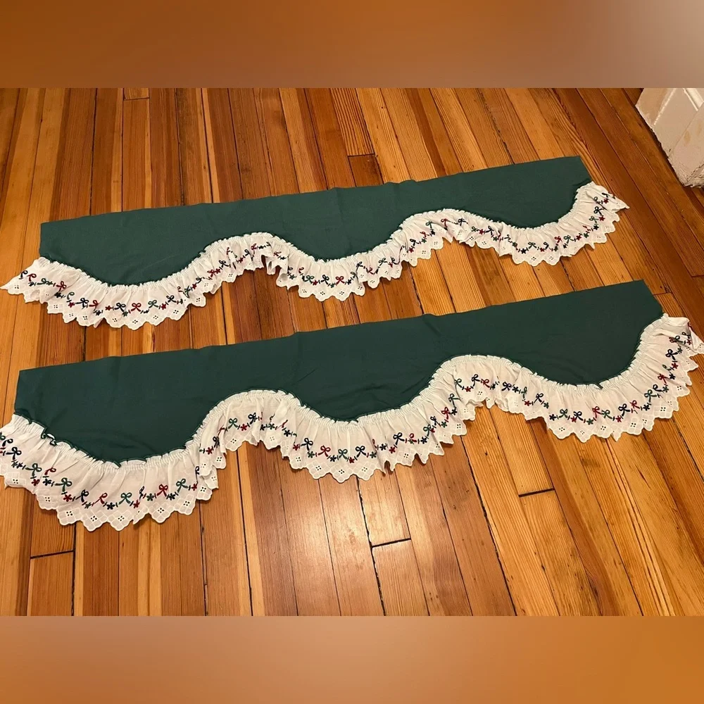 Vintage Embroidered Ruffled Valances